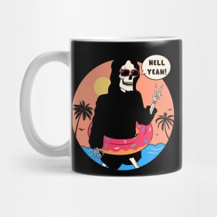 Death Grim Reaper Hawaiian Beach Vacation Mug